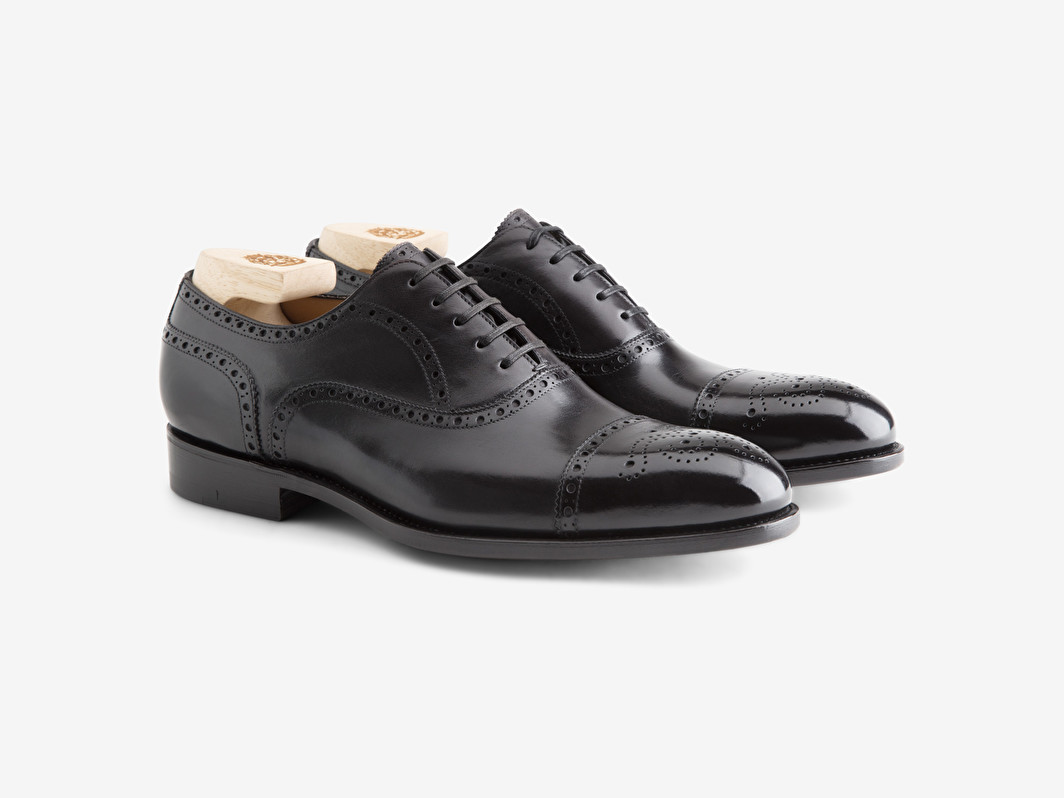 Oxford in Antiqued leather Black - Art. 06 | Paolo Scafora