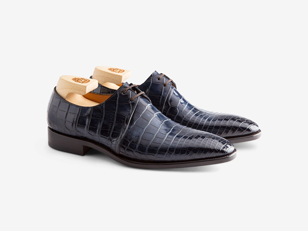 Derby in Antiqued Oceano Alligator - Art. 504 | Paolo Scafora
