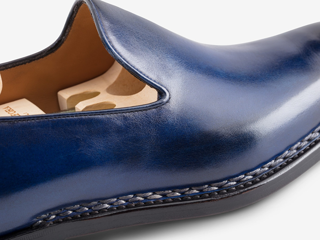 sole collector ソールコレクター Loafer in Antiqued Cobalto Leather - Art. 727 | Paolo Scafora