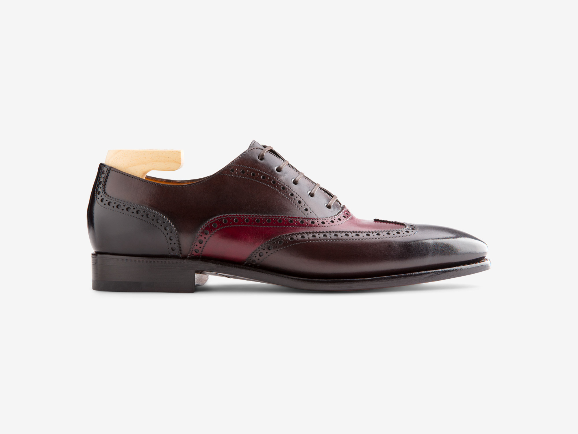 Paolo Sartori Art. 604 Oxford in Pelle Anticata Vietri Bordeaux Black